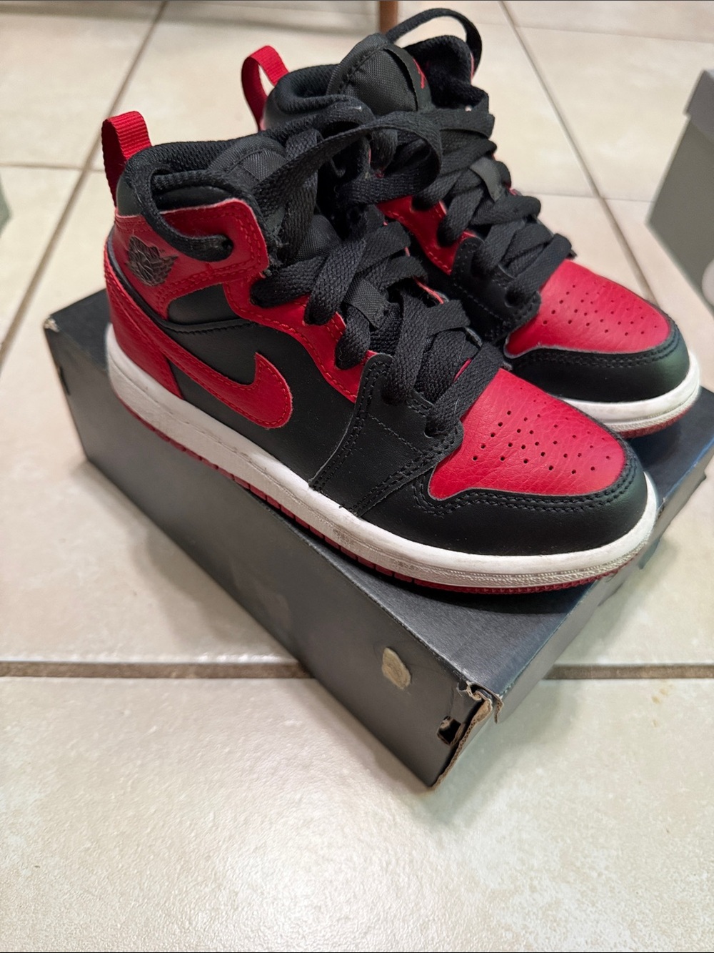 Nike Kids Black and Red High-Top Sneakers